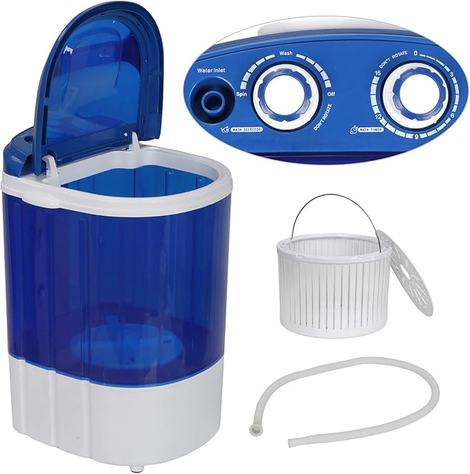 Nouva Mini Washing Machine, 5.7lbs Portable Washer for Compact Laundry Semi-Automatic Camping Washer & Spinner