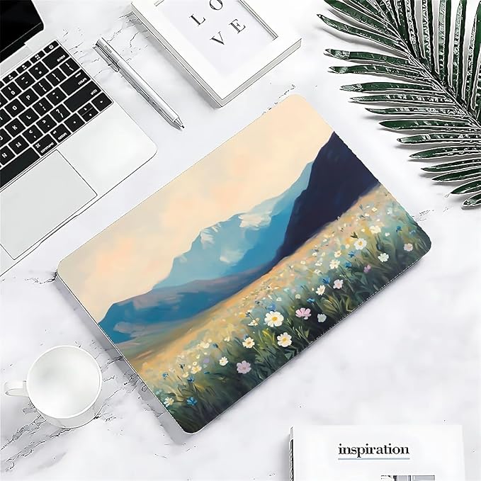 COTAIL Compatible with MacBook Air 13.3 13.6 Inch Case 2022 2021 2020 2019 Plastic Hard Shell Case Cover,13.3 Air (A1932/A2179/A2337), Wildflowers and Mountains