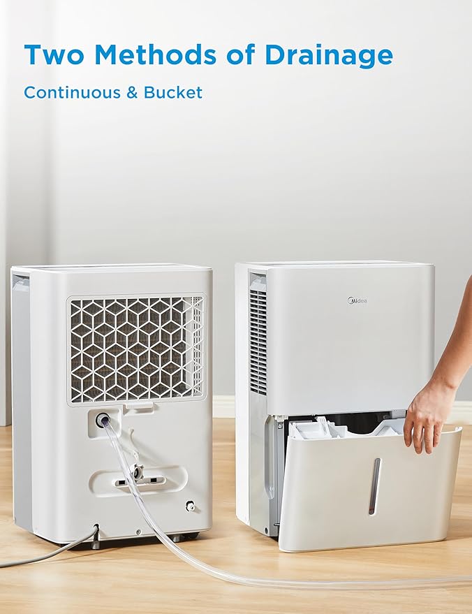 Midea 3,000 Sq. Ft. Dehumidifier for Basement, With Reusable Air Filter 35 Pint - Ideal For Basements, Large & Medium Sized Rooms, And Bathrooms (White)