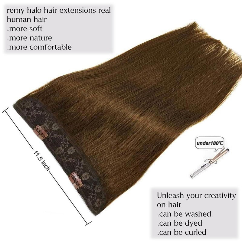 14 Inch Hair Extensions - Light Blonde to 613 Blonde Straight Human Hair With Transparent Fish Line Invisible Hairpiece - Hidden Wire