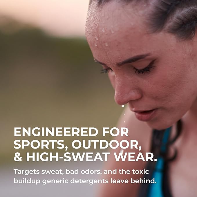 SWEAT X Original Activewear Laundry Detergent Liquid - Natural Washing Detergent for Activewear & Gym Clothes - Non Toxic Laundry Detergent for Sensitive Skin - Concentrated, 45 Loads (1 Bottle)