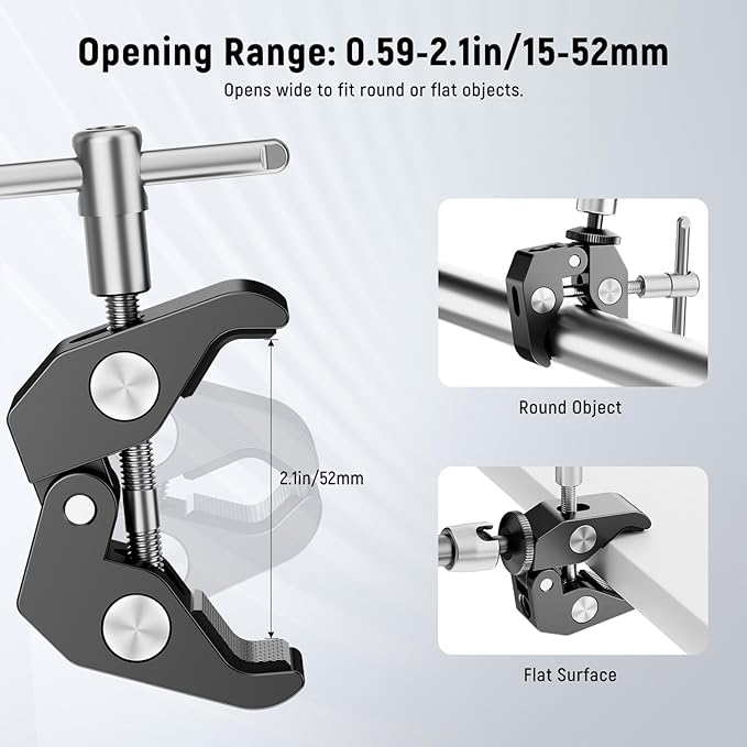 NEEWER 9.8"/25cm Adjustable Magic Arm with Super Clamp, 1/4" & 3/8" Threads, 1/4" Screws for Flash/LED Light/Microphone/Monitor, Compatible with SmallRig Camera Cage, Max Load: 3.3lb/1.5kg, ST25C