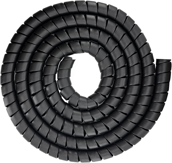 JIAXLTD Spiral Wrap Hose Cable Protector - 1.58" OD x 12' Pre-Cut Lengths-Safe Hose Protector to Avoid Wear and Extend Life for Hydraulic Pneumatic Hoses