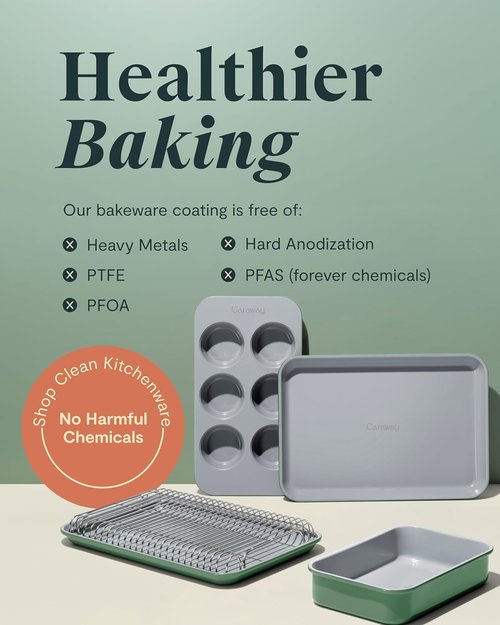 Caraway Nonstick Baking Pan - 9” x 6.5” Deep Ceramic Dish - Non-Toxic, PTFE & PFOA Free - Slate Color