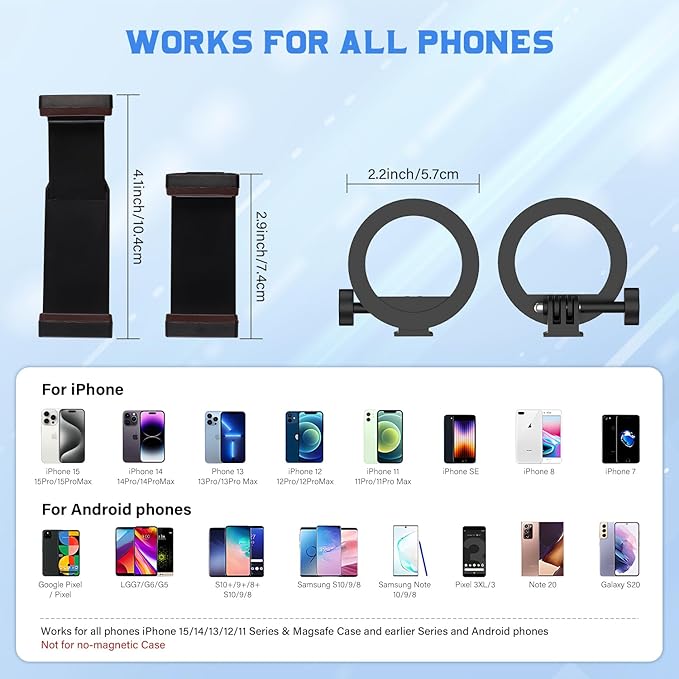 Phopik 56" Magnetic Tripod for iPhone,Phone Tripod MagSafe Compatible with iPhone/Android,GoPro, DJI Osmo Pocket 3,Protable Selfie Stick Tripod for Vlogging, Video Recording,Travel Content Creators
