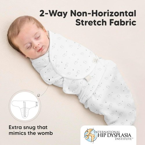 3-Pack Organic Baby Swaddle Sleep Sacks - Soft & Snug Swaddles for Newborns 0-3 Months | Adorable Bunny Design