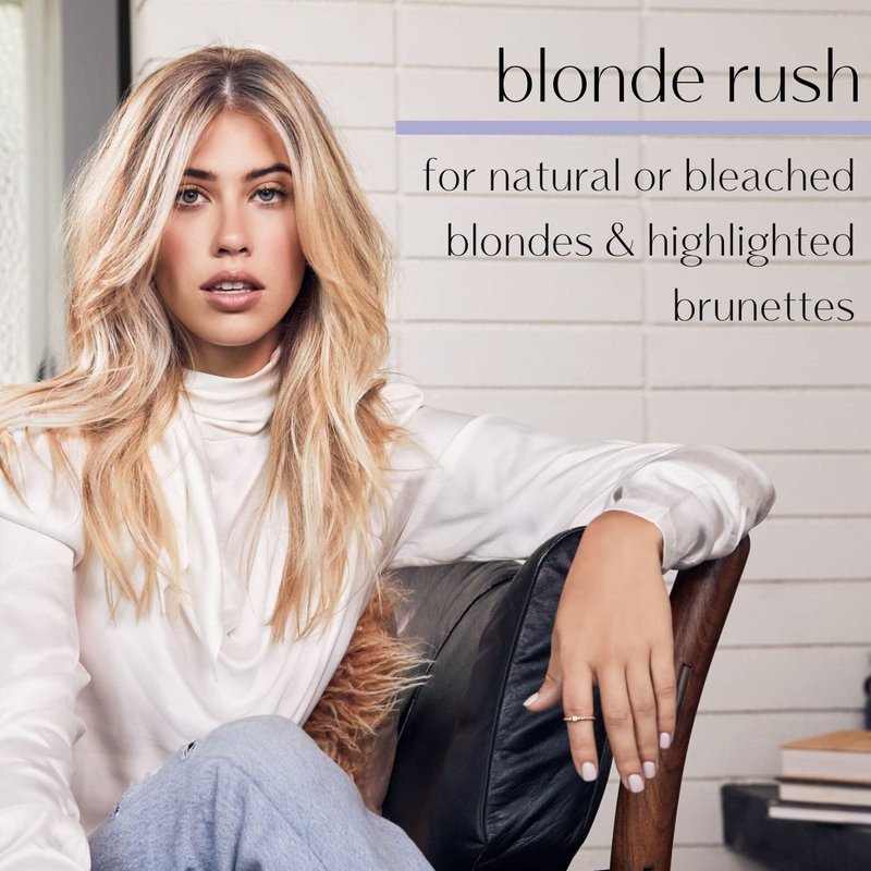 Privé Blonde Rush Shampoo – Purple Shampoo for Blonde Hair – No Yellow, Brass Off, Damage Repair, for Natural Highlighted Bleached Blondes – Smoothing Toning Blue Shampoo for Brassy Hair (16 oz)