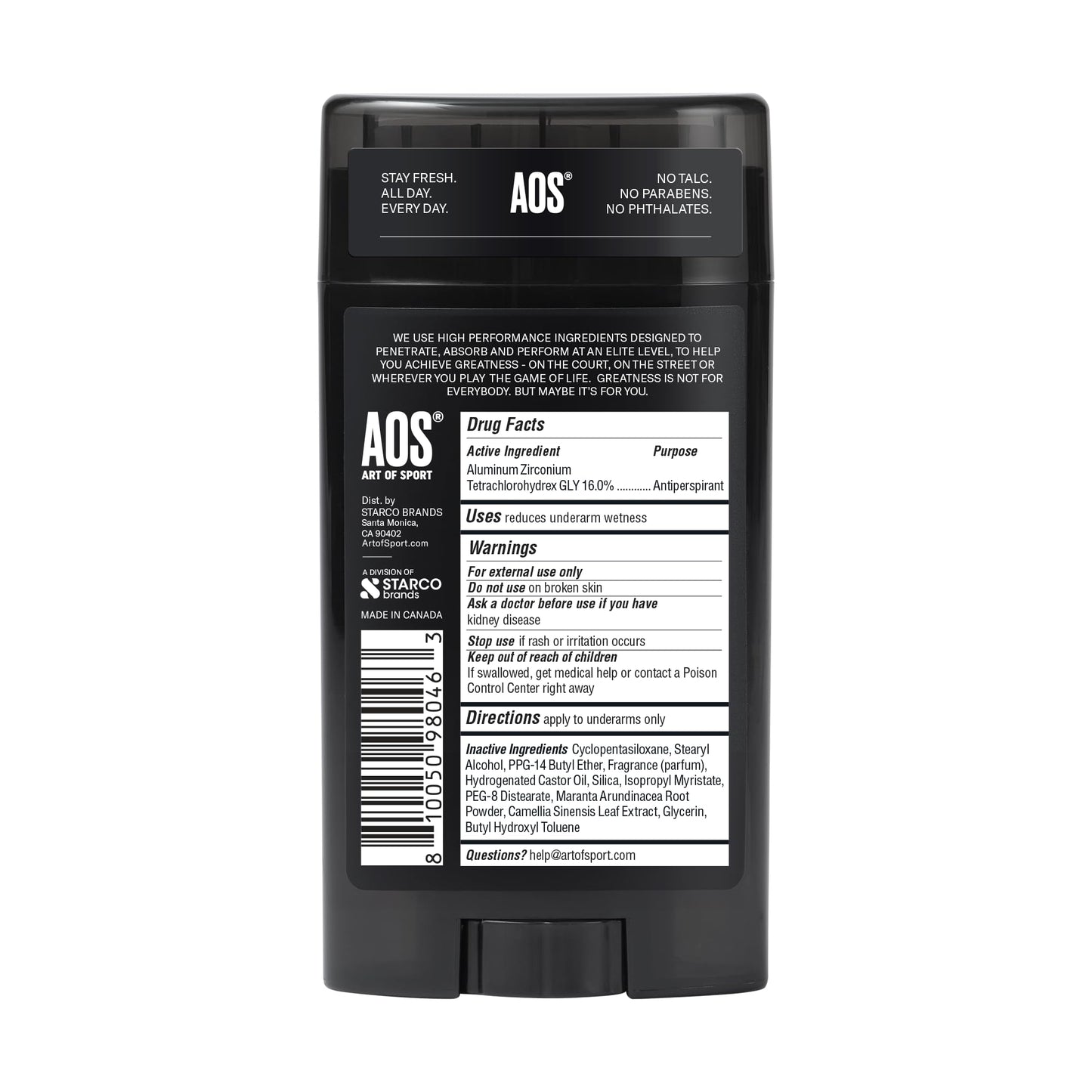Art of Sport Men’s Antiperspirant, Eucalyptus, Made with Natural Botanicals, Made for Athletes, Victory Scent, 2.7 Ounce (Pack of 2)
