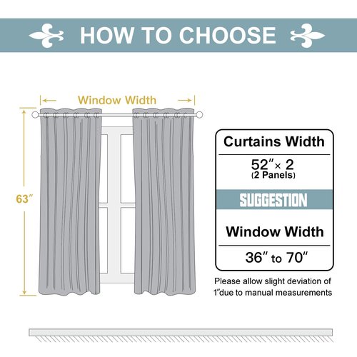 ChrisDowa Grommet Room Darkening Curtains for Bedroom and Living Room - 2 Panels Set Thermal Insulated Blackout Curtains (Greyish White, 52W x 63L