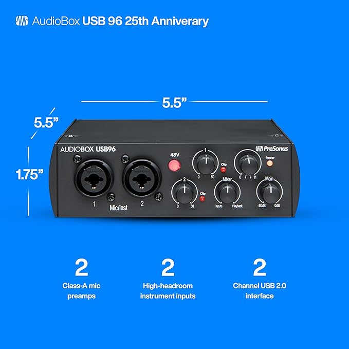 PreSonus AudioBox 96 25th Anniversary USB Audio Interface