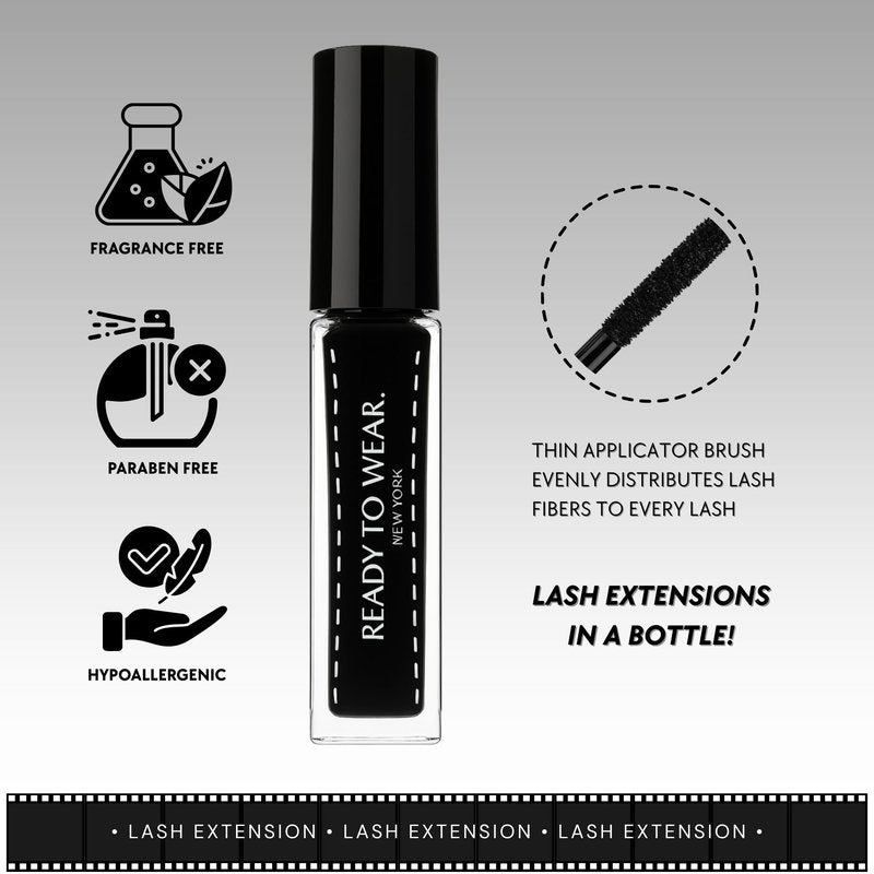 Ready To Wear Lash Extension - Fine DRY Fibers to Extend Lashes, Instantly Volumize & Elongate - No Glue Needed (Must use with Mascara)