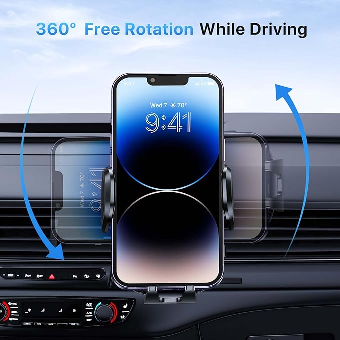 Miracase 2026 Vacuum for Magsafe Car Mount, [Strongest Suction] Magnetic Phone Holders for Your Car, 360° Adjustable Car Phone Holder Mount for iPhone 17 Pro Max 16 15 14 13 12, Light Black