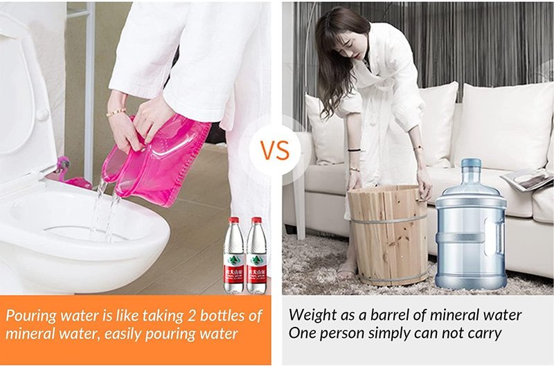 WMHYLYH Movable Foot Soaker, Portable Feet Soaking Tub Massage Foot Bath Shoes, Bath Massager Basin Pedicure Feet Spa Shoes for Thermal Massage to Promote Blood Circulation (Medium, Red)
