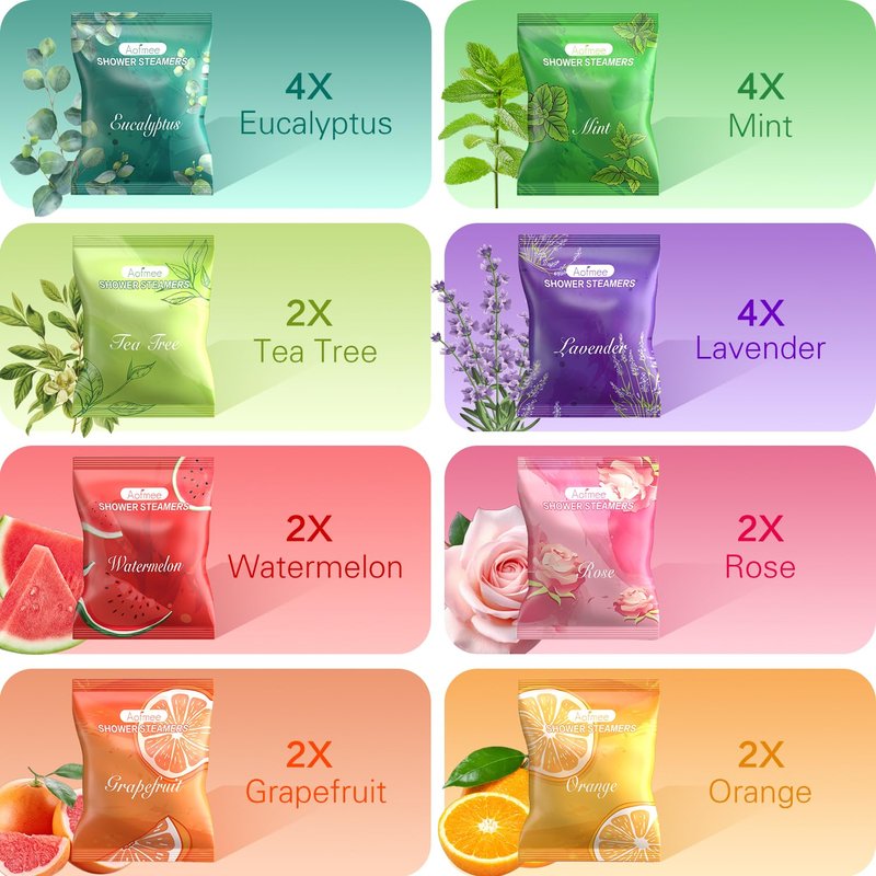 Aofmee Shower Steamers Aromatherapy 22 Pack - Shower Bombs Valentines Day Gifts for Her and Him, Shower Tablets with Essential Oils for Relaxation, Self Care Birthday Gifts for Women and Men