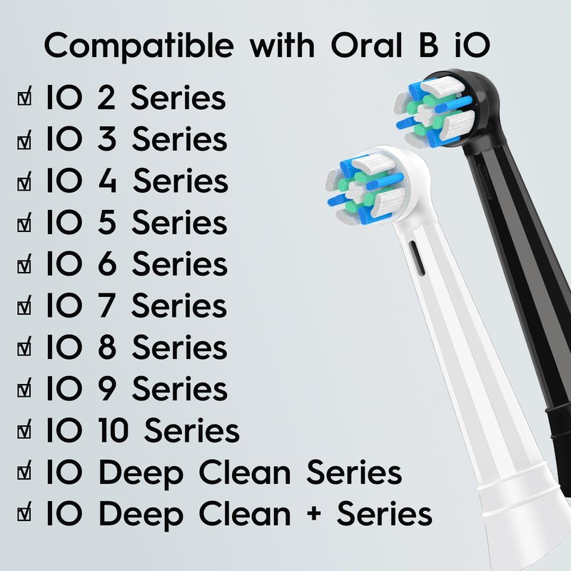 12 Pcs IO Replacement Heads Compatible with Oral B IO 2/3/4/5/6/7/8/9/10/Deep Clean Series Electric Toothbrushes, Medium Softness Brush Heads Compatible with Oral B iO (White)