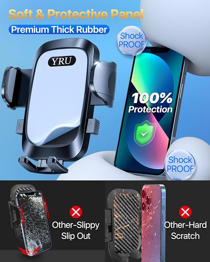 [Military-Grade Anti-Shake & 360° Rotatable Suction] 2026 Upgraded Car Phone Holder Mount【90+LBS Safest Strongest & Patent Certs】Dashboard Windshield Vent for iPhone 17 16 Pro Max Samsung,Dark Gray
