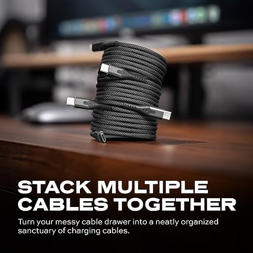 Statik MagStack Pro USB C to USB C Cable, Magnetic Type C Charger Fast Charging Cord, On The Go Magnetic Charging Cable for Car, Compatible with iPhone, iPad & Android, 100W 3FT, 3-Pack