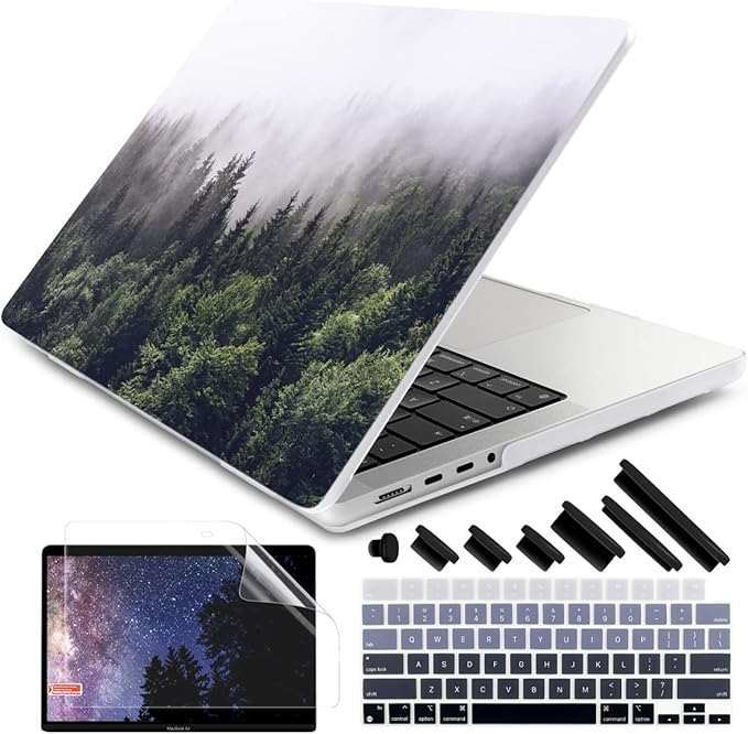 DONGKE Compatible with MacBook Pro 16 Inch Case (2026-2021 Release, M5 M4 M3 M2 M1 Pro/Max Chip), Plastic Hard Shell Cover with Keyboard Cover & Screen Protector for MacBook Pro 16", Forest