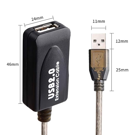 30FT USB Extension Cable, GGMTY USB 2.0 Type A Male to A Female Active Repeater Extension Cable 30ft, High Speed 480 Mbps