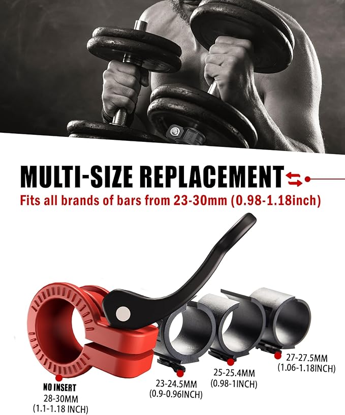 ZY-HUAN Mini Barbell Clips 1 inch I Multi-Size Adjustable Barbell Collar I 1 inch Barbell ClampsIQuick Release Weight Clips Pair of Locking for Dumbbell Bar (Brown+Black)