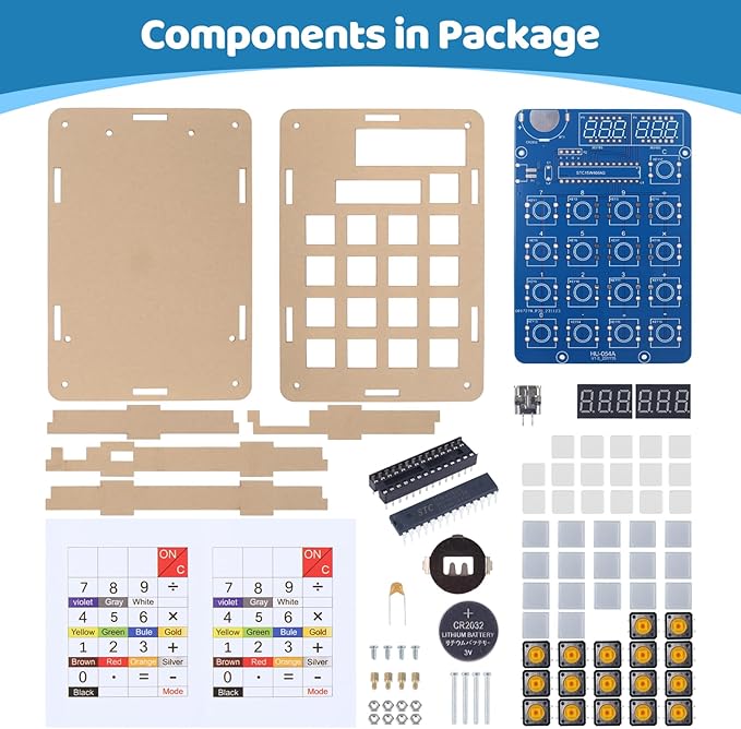MIOYOOW Soldering Practice Kit, 6-Digit LED Display DIY Calculator & Resistor Decoder STEM Electronics Solder Project for Students Learning