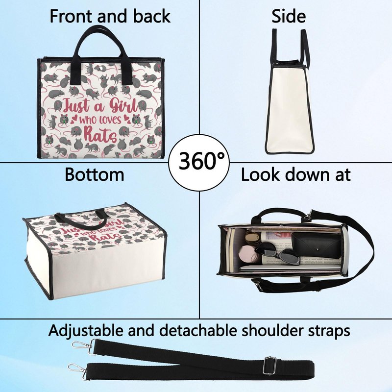 LEVLO Funny Rat Cosmetic Bag - Animal Lover Gift, Just A Girl Who Loves Rats Makeup Zipper Pouch for Women Girls (Rats LT)