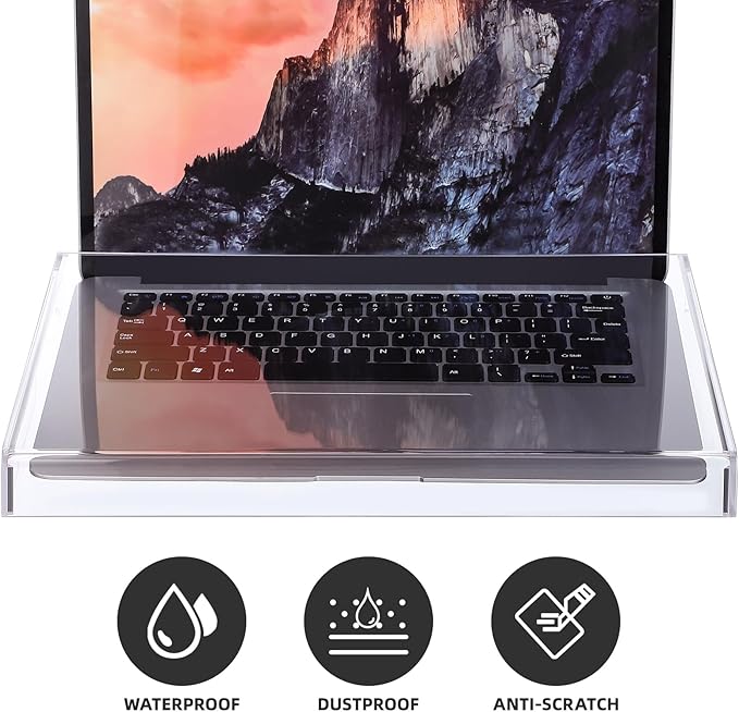 Veemoon 14inch Laptop Keyboard Cover Clear Acrylic Laptop Dust Cover Cat Keyboard Protector Waterproof Computer Case Desktop Protective Accessories for Home School Office (13.8 * 9.8 * 0.6 Inch)
