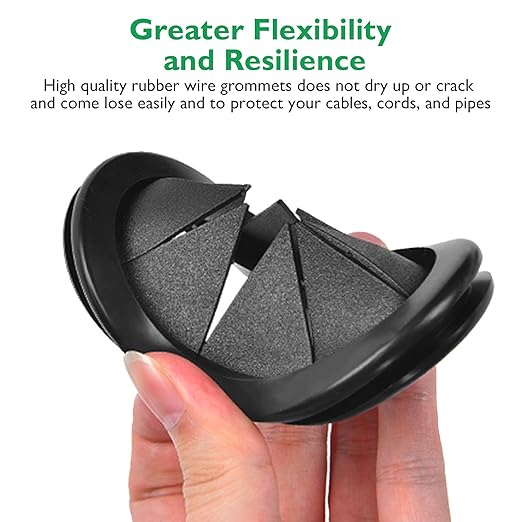 EASYEAH Rubber Grommets for Wiring, 1-1/4 Inch Drill Hole, 1 Inch ID, Firewall Grommets Automotive Cable Cords Hoses Protection, Double-Sided Rubber Plugs for Round Holes, 10 Pcs, 26x32 mm