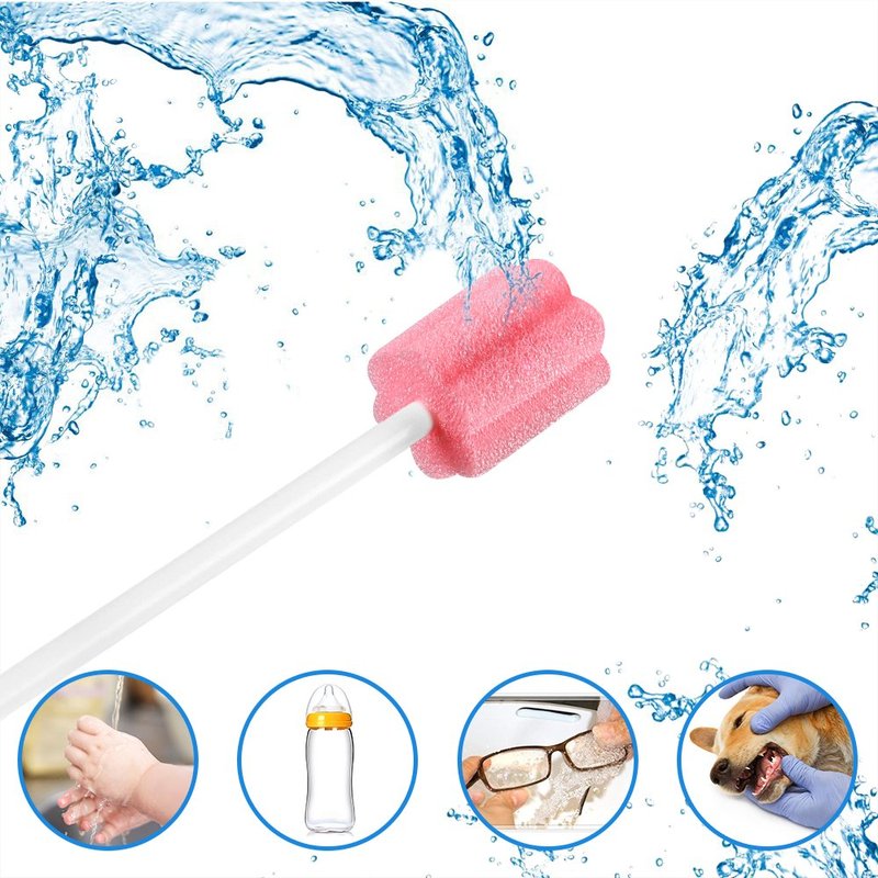 Disposable Untreated Oral Care Swabs, 250 Count (Pink+Plum)
