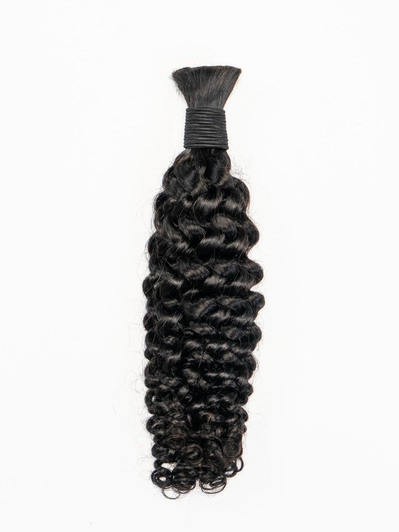 Linkmai Boho Knotless Braiding Hair Extension – 100% Pure Human Hair, Single Bundle, 100g, Natural Texture, Soft and Lightweight for DIY Bohemian Styles, Natural Black (18INCH)