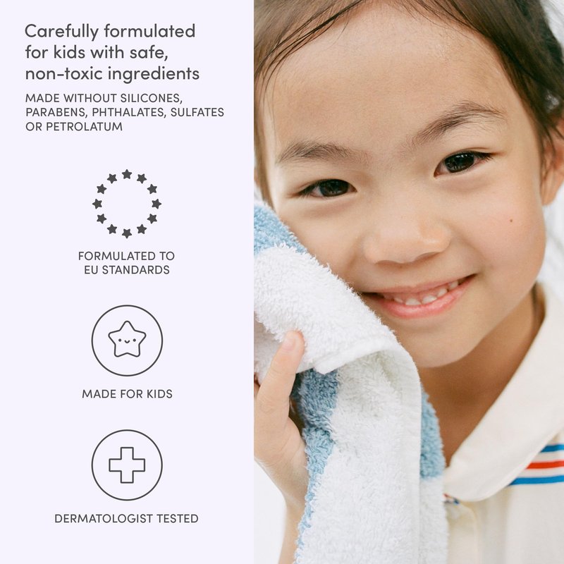 Evereden Kids Shampoo and Conditioner 2 in 1 and Kids Body Wash set | Gentle and Clean Skin Care | Non-toxic Ingredients | Cool Peach scent