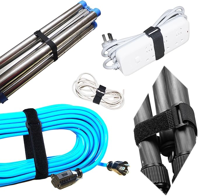 UONIKA 32 pcs 1-inch-wide Hook and Loop Cable Straps, 8"-12"-18"-24"-36" Adjustable Fastening Straps, Fixing and Organizing Cable Ties Set, Multi-Purpose Nylon Cinch Strap, Heavy-Duty Storage Straps