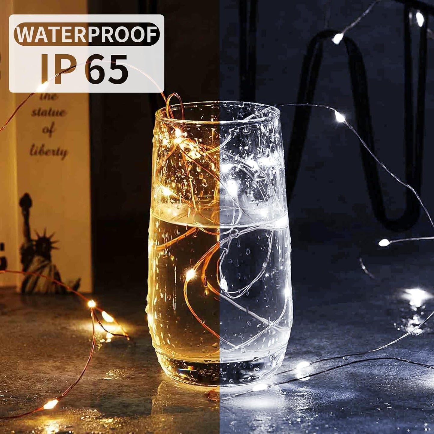 Skiennix 100 Pack Fairy Lights - 7Ft 20 LED Twinkle String Lights | Battery Operated, Waterproof, Warm White for Weddings & Parties