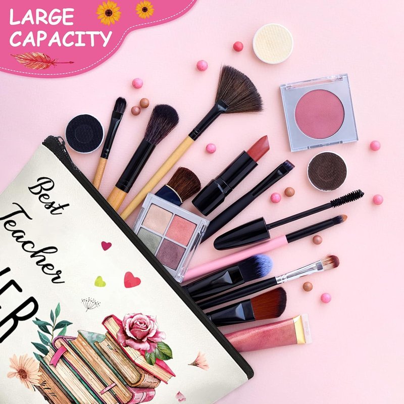 Teacher Appreciation Gifts - 24 Pcs Makeup Cosmetic Bags | Funny Pencil Pouch Survival Kit for Graduation & Birthdays