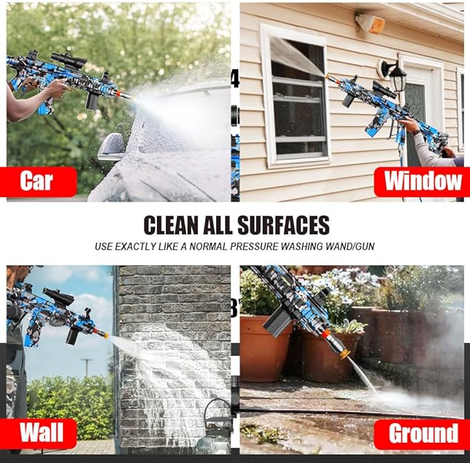 Pressure Washer Gun with Swivel â 3600 PSI High Pressure Spray Gun with 3/8" Quick Connect Plug â Foam Cannon Compatible Power Washer Handle for Car, Home & Outdoor Cleaning (Black)