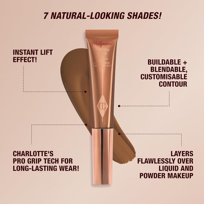 Charlotte Tilbury Hollywood Liquid Contour Wand - Easy Contour Stick & Liquid Bronzer for Natural Sculpting | Perfect for All Skin Types