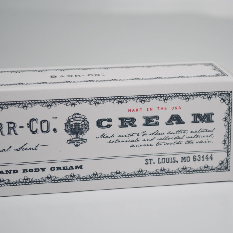 BARR-CO. Original Scent Shea Butter Hand Cream for Women & Men - Tranquil Milky Oat, Vanilla & Vetiver Hand Moisturizer for Dry Cracked & Working Hands - Moisturizing, Smooth Repair Cream, 3.4 fl oz
