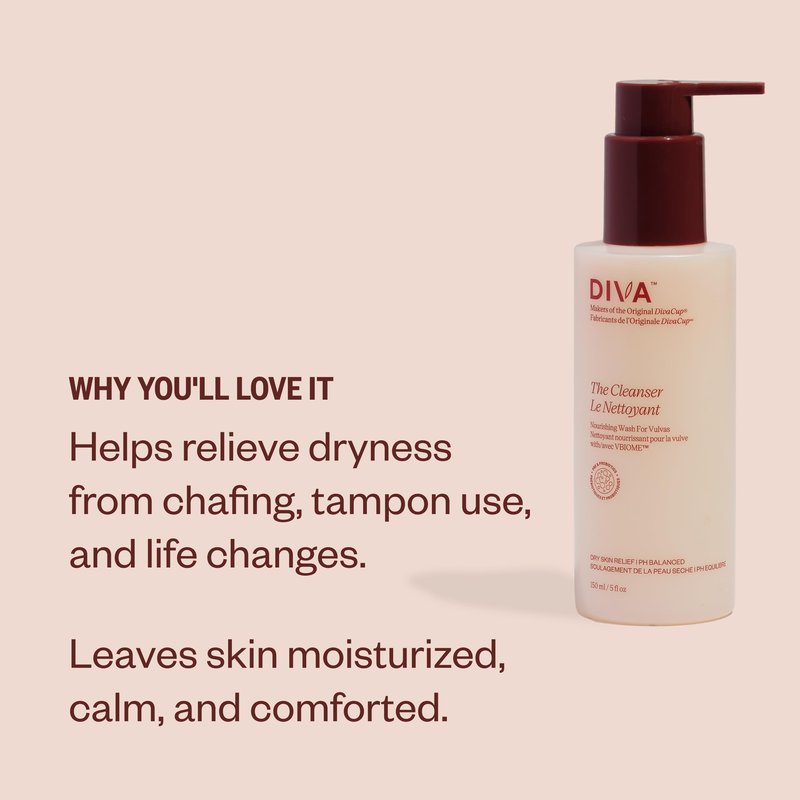 DIVA Cleanser - Gentle, Fragrance-Free & Plant-Based Formula for Daily Freshness - Help Maintain pH Balance - Helps Prevent Dryness & Moisture Loss - Helps Support Healthier Microbiome - 150 mL