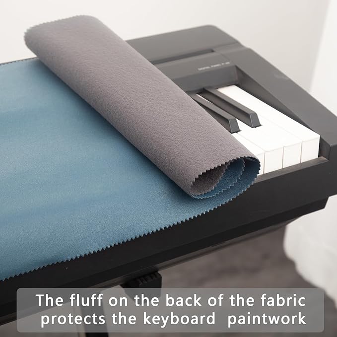 Mooson Keyboard Piano Cover, Digital Piano Dust Cover, Light Luxury Soft and Premium Surface, Thickening Electronic Organ Covering Keyboard Update Encasement (Blue)