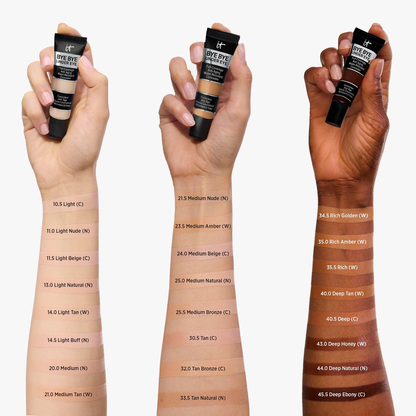 IT Cosmetics Bye Bye Under Eye Concealer (Medium Bronze) - Waterproof, Full Coverage Brightening Concealer For Dark Circles, Fine Lines, Redness & Discoloration, Anti-Aging, 24H Wear - 0.4 fl oz