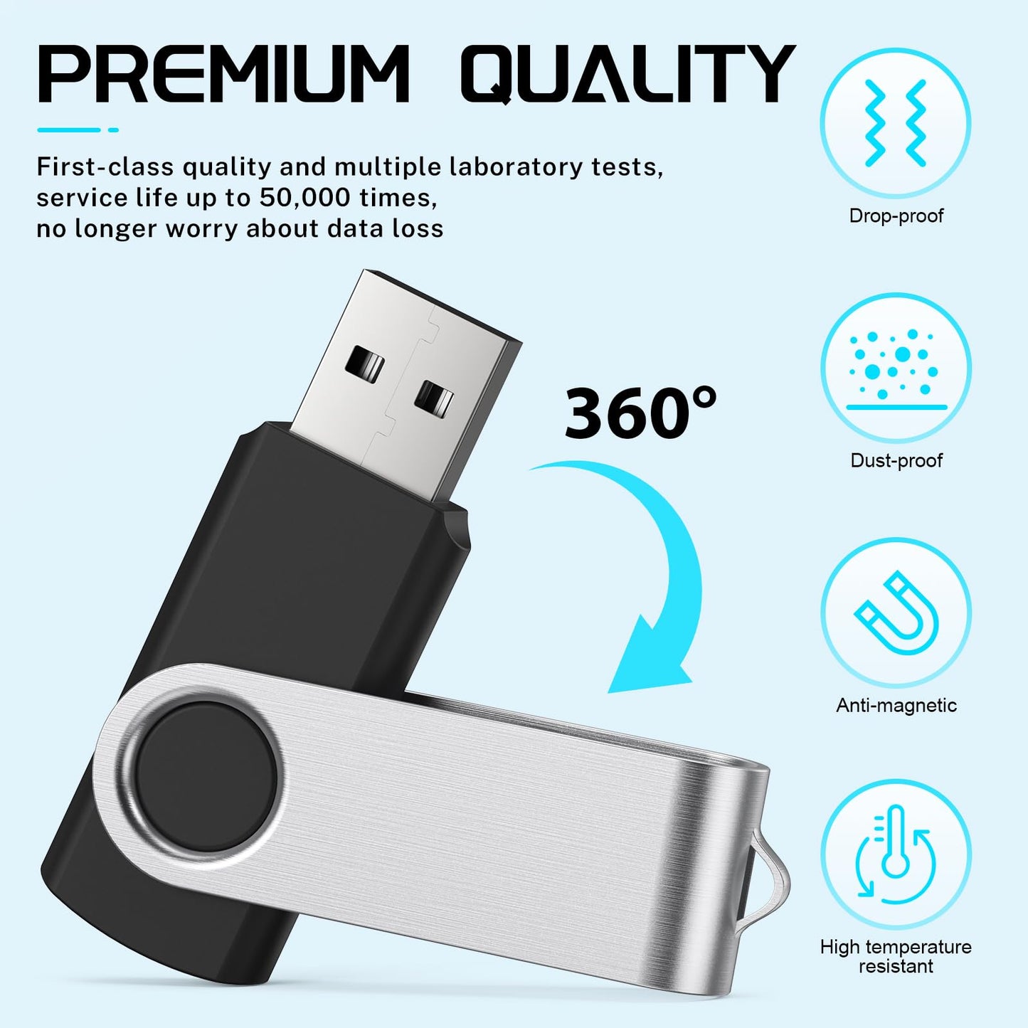 FEBNISCTE Memory Stick 1GB USB Flash Drive Bulk 10 Pack - Bulk 1 GB USB 2.0 Stick Pendrive Multi-Coloured Thumb Drive - Swivel USB-Key Value Data Storage Jump Drive with 10pcs Ropes