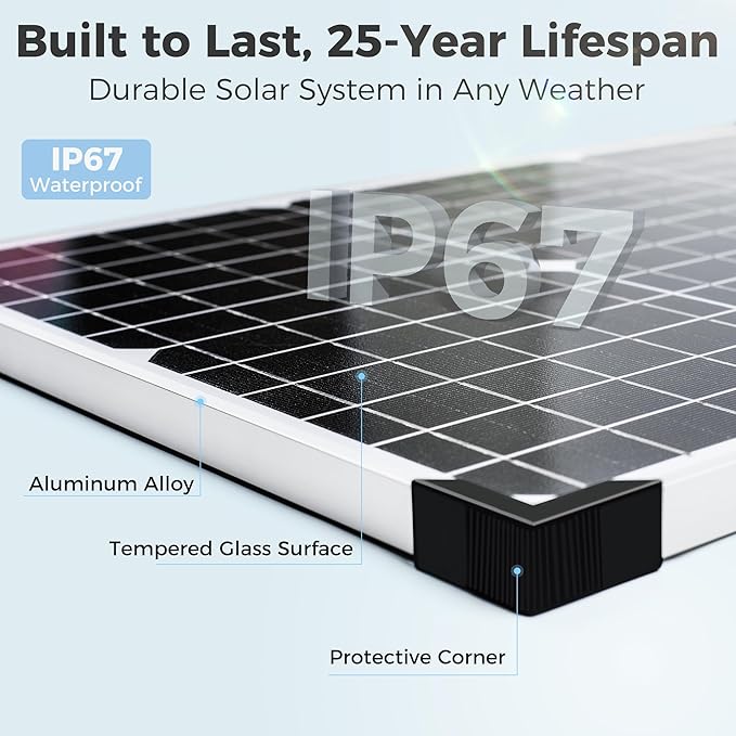 Voltset 30W Solar Battery Charger - 12V Solar Panel Kit with 10A Smart Charge Controller - IP67 Waterproof Solar Trickle Charger Maintainer - Adjustable Mount Bracket for RV Boat Car Motorcycle