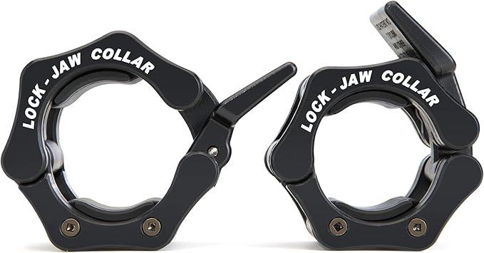 Steelbody Olympic Bar Lock Jaw Collars for 2" Barbell Sleeves Free Weights Accessories for Home Gym OBC-5 Resin - Black