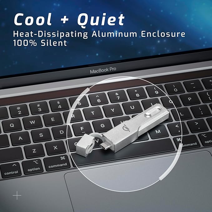 OWC Envoy Pro mini Portable 500GB External SSD, USB-C USB-A 3.2 Gen 2 SSD Stick, Up to 946 MB/s Consistent Speeds, Plug and Play Ready, High Performance SSD Flash Drive