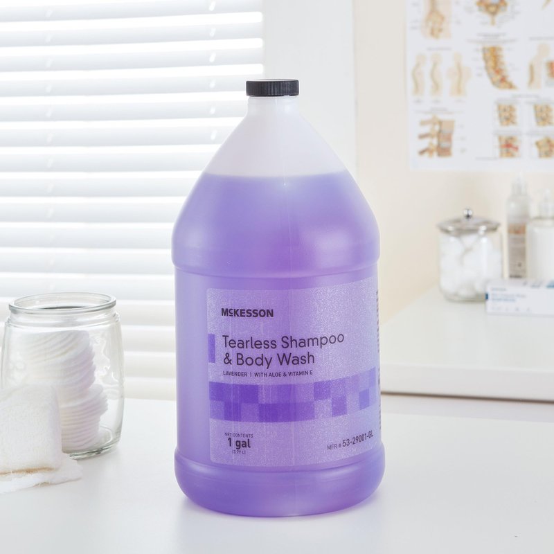 McKesson Shampoo and Body Wash with Aloe & Vitamin E, 1 Gallon [Pack of 1] Bulk, Refill, Tearless, Lavender