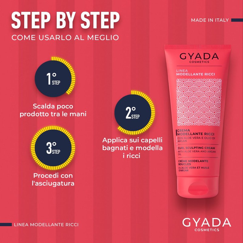 GYADA Curl Defining Cream - Styling Leave In Product for Curly And Wavy Hair with Frizz Control & Moroccan Argan Oil - Vegan & Green Formula - Cruelty Free - 6.76 fl oz