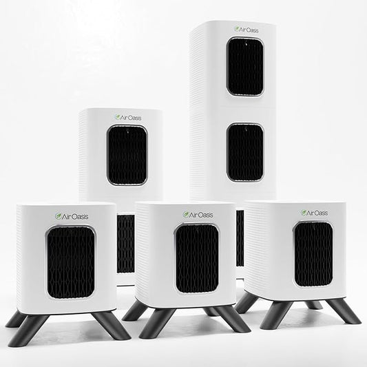Air Oasis iAdaptAir 2.0 Whole Home HEPA Air Purifier Bundle – 5 Air Purifiers for Home, Bedroom & Pets (3 Small, 1 Medium, 1 Large) – Allergy, Mold & Smoke Removal