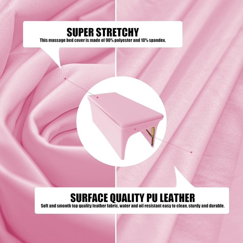 Pink Lash Bed Cover - 6FT Vinyl Massage Table Protector | Silky, Waterproof & Durable Spa Bed Cover for Estheticians