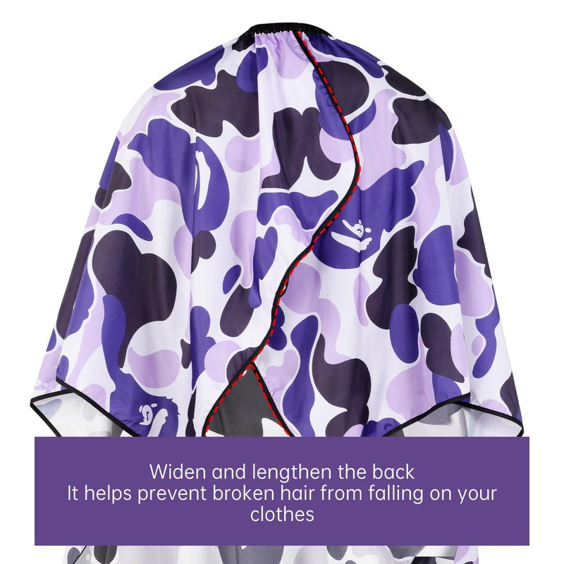 FaHaner Professional Hair Cutting Cape Waterproof Barber Cape for Men Polyester Hair Styling Cape with Elastic Neckline Adjustable Closure Salon Haircut Capes for Home Salon and Barbershop