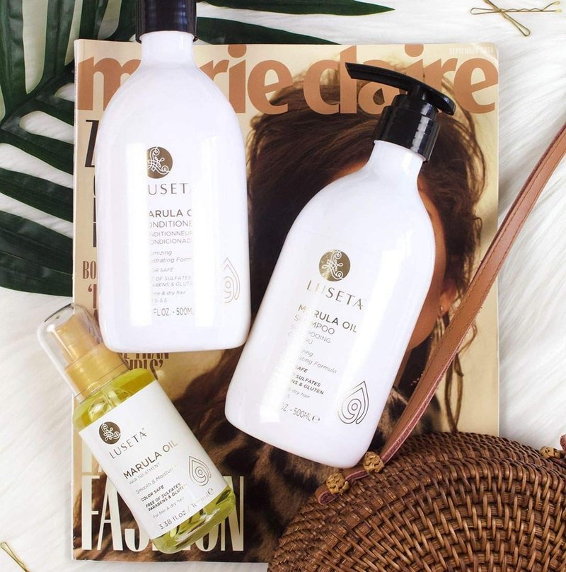 Luseta Marula Oil Shampoo & Conditioner Set - Moisturizing for Frizz Control & Split End Repair | 2 x 16 Fl Oz